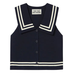 The Tiny Big Sister - Blusa de Algodón Sailor | Azul Marino