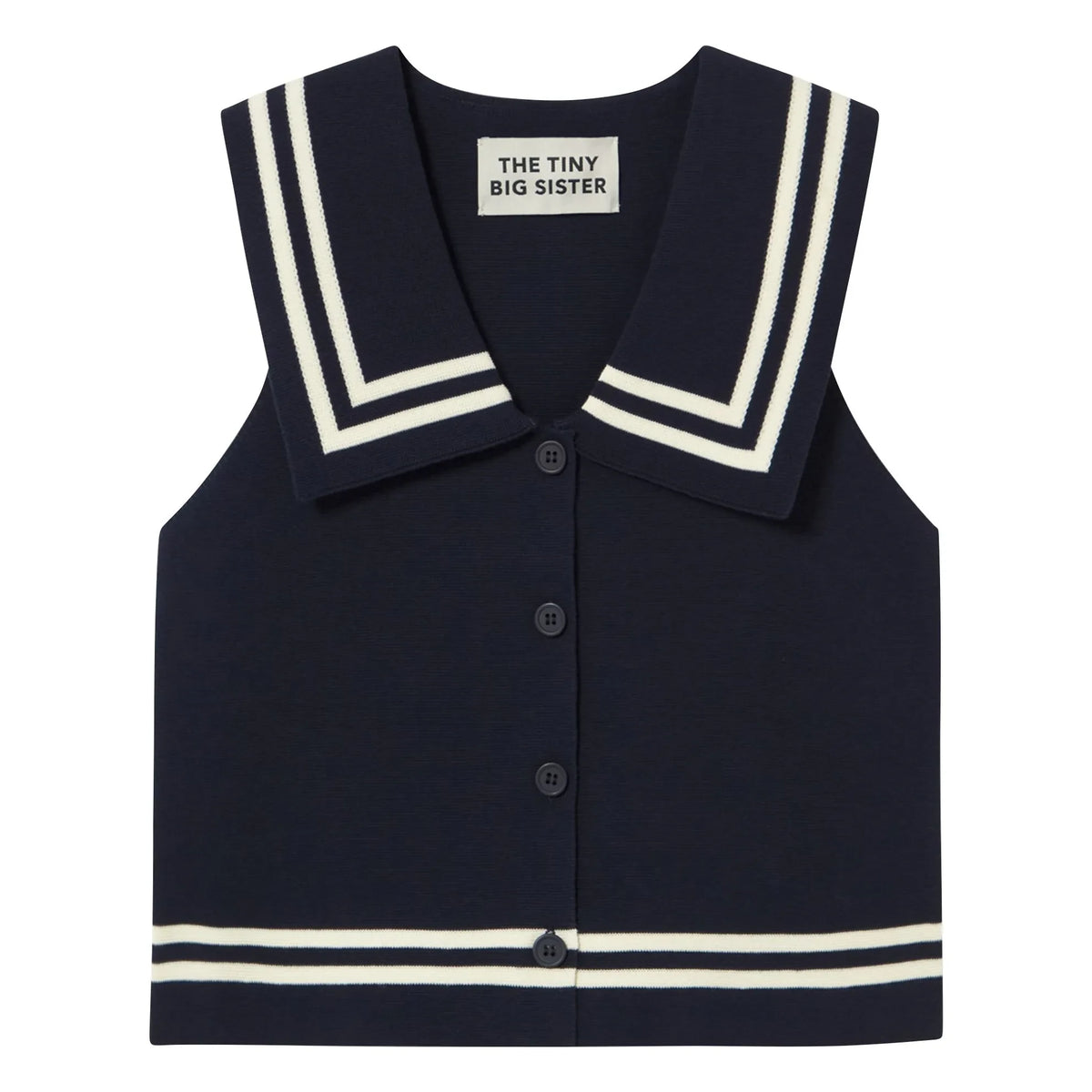 The Tiny Big Sister - Blusa de Algodón Sailor | Azul Marino