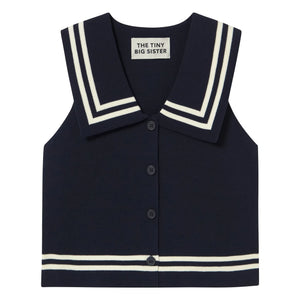 The Tiny Big Sister - Blusa de Algodón Sailor | Azul Marino