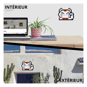 Pixel Corner - Pixel Art Kit - Lucky Cat | White