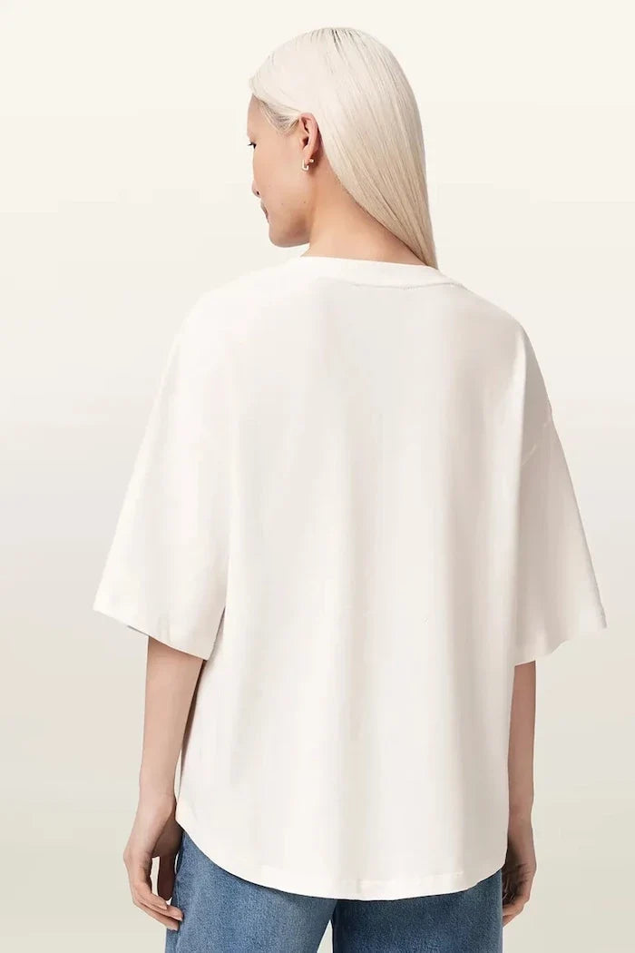 AllSaints Damen Baumwoll-Oversize-STACKS-T-Shirt