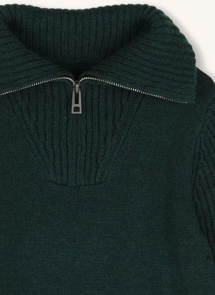 Zadig & Voltaire - 1997 Woll-Truckerkragen-Pullover | Grün