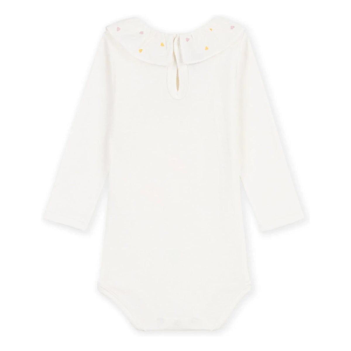 Petit Bateau - Organik Pamuk İşlemeli Yaka Body | Beyaz