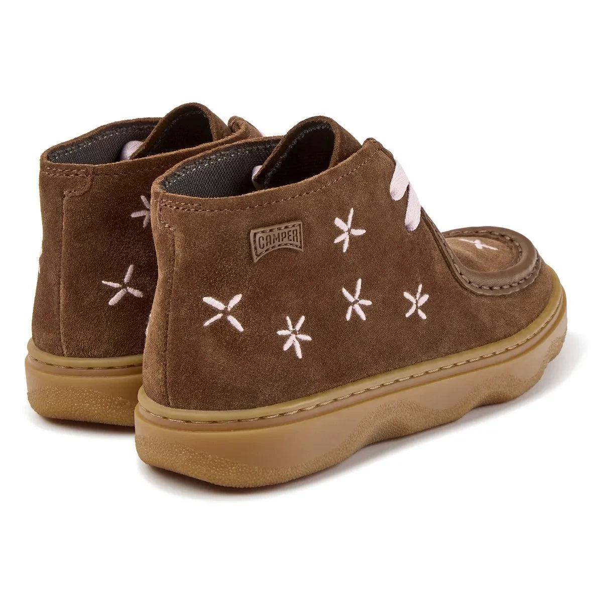 Camper - Çiçekli Kiddo Bağcıklı Botlar | Kahverengi
