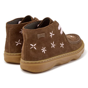 Camper - Çiçekli Kiddo Bağcıklı Botlar | Kahverengi