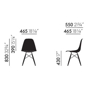 Vitra - DSR Plastik sandalye - krom çerçeve - Charles & Ray Eames | Rouge coquelicot