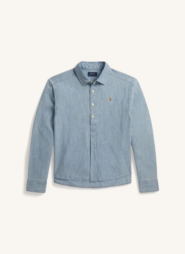 Ralph Lauren - 4-Knopfen Poloshirt mit Logo | Blau