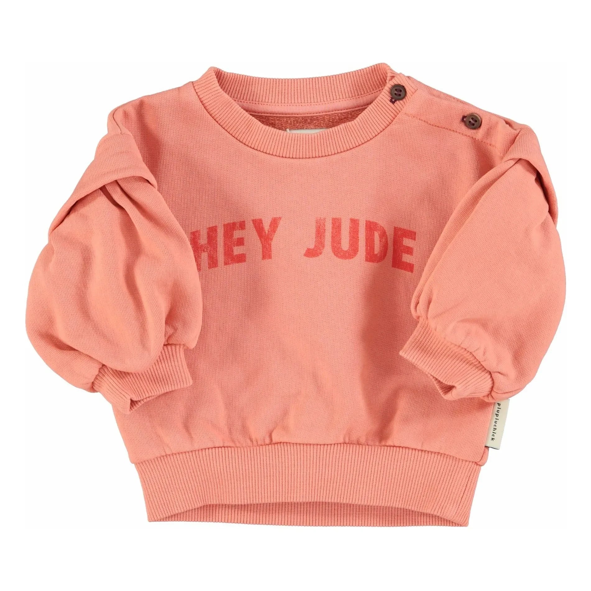 Piupiuchick - Hey Jude organik pamuklu volanlı sweatshirt | Mercan