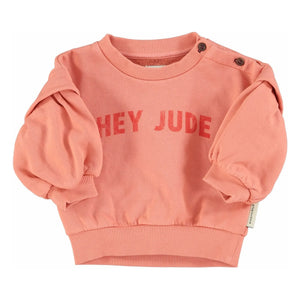 Piupiuchick - Hey Jude organik pamuklu volanlı sweatshirt | Mercan