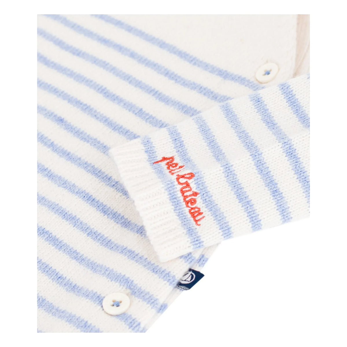 Petit Bateau - Çizgili Yün Tulum | Ecru