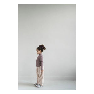 Jenest - Tara Gestreiftes Rollkragen-T-Shirt | Bordeaux