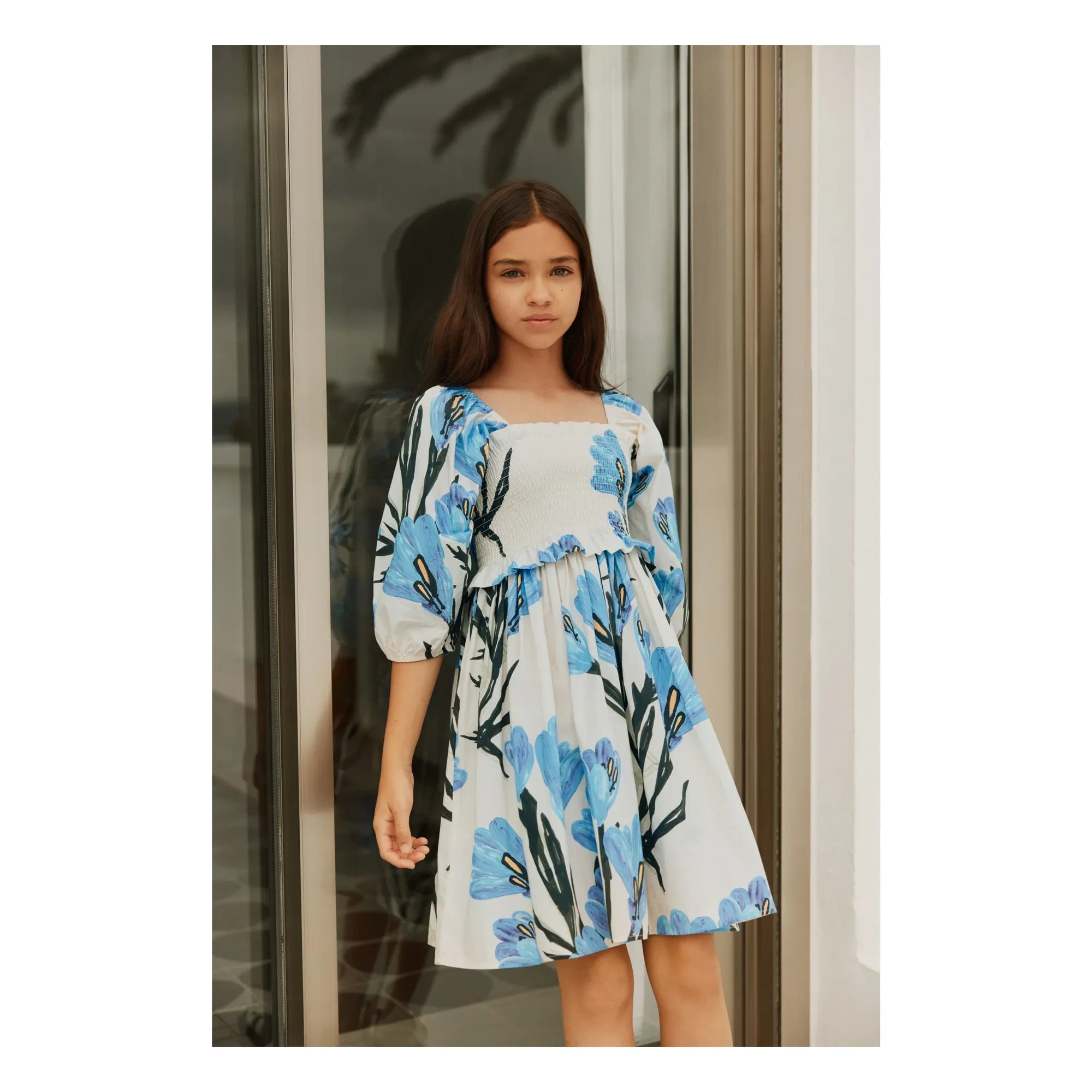 Molo - Vestido floral de algodón orgánico Chipie | Crudo