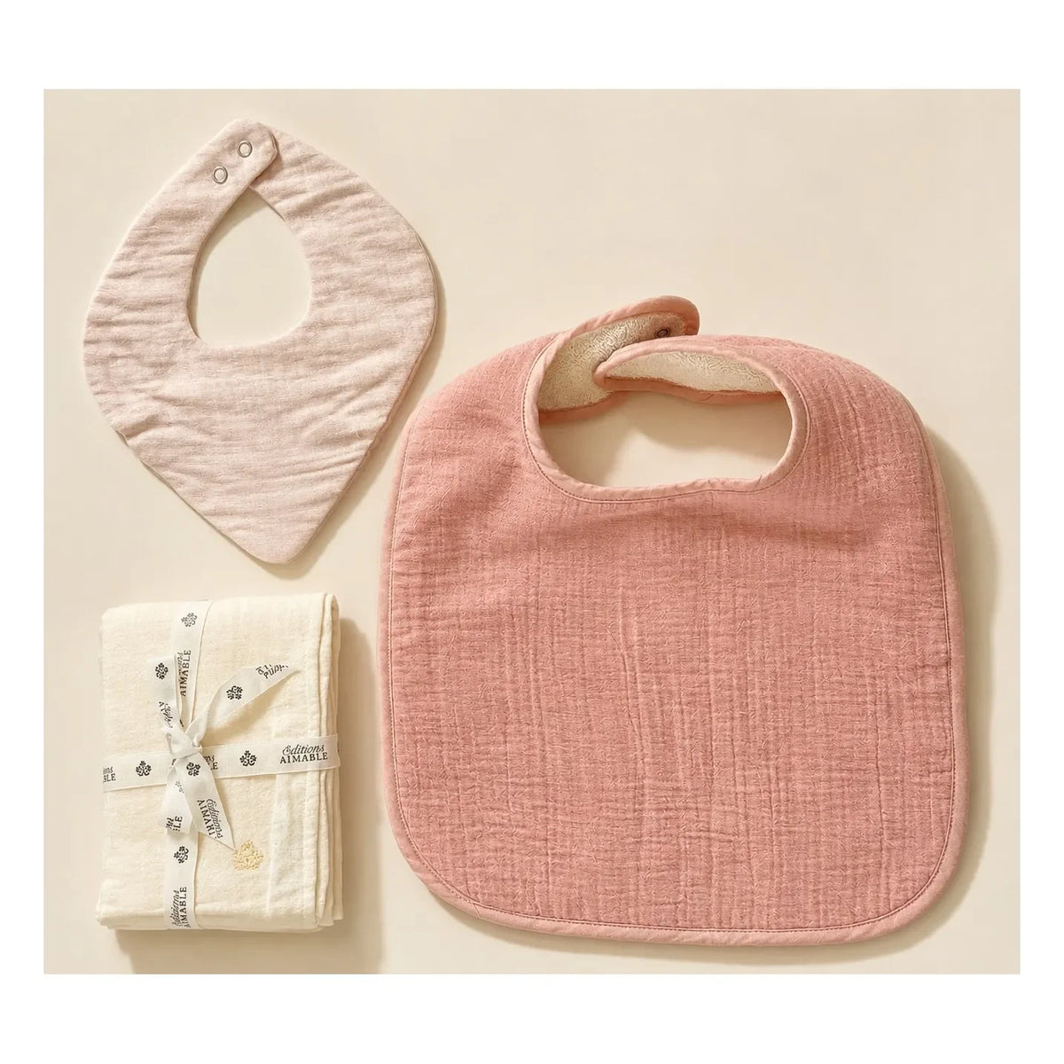 Editions Aimable - Bib Bertille | Muselina Rosa Polvo