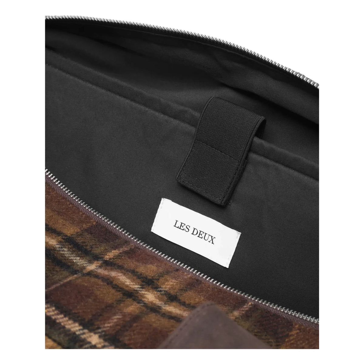 Les Deux - Wesam Check Weekend Wool Plaid Bag | Brown
