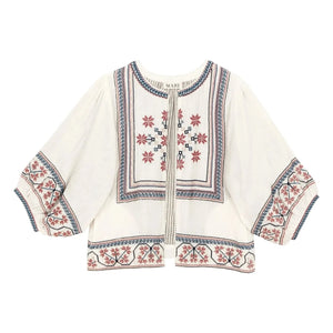 M.A.B.E. - Calista Baumwolljacke mit Stickereien | Ecru
