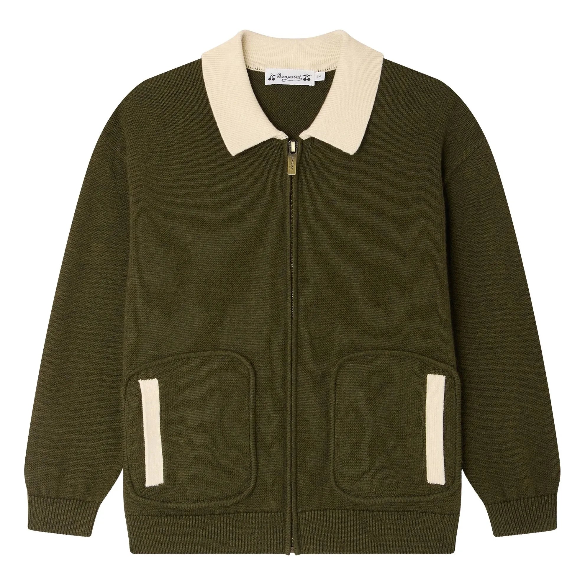 Bonpoint - Martin Chiné Organic Cotton Vest | Khaki