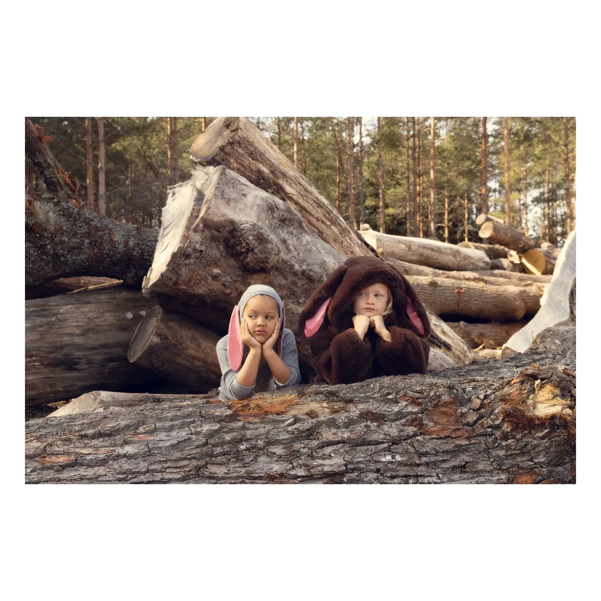Mini Rodini - Kunstpelzjacke mit Hasenohren, recycelte Fasern | Braun