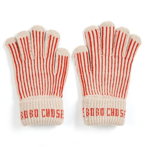 Bobo Choses - Guantes de Rayas de Fibra Reciclada | Rojo