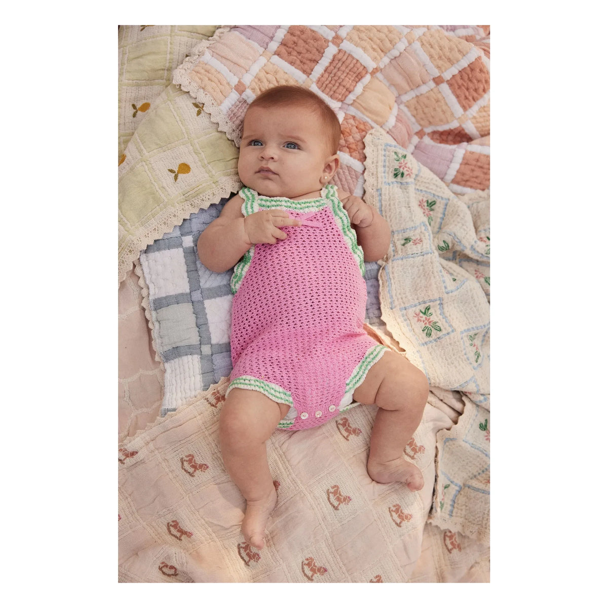 Bebe Organic - Manta de algodón orgánico Caballo balancín | Rosa empolvado