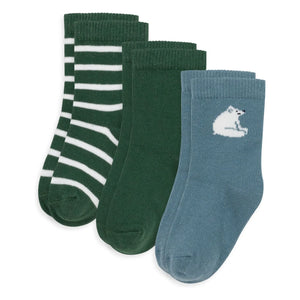 Petit Bateau - 3er-Pack Bärensocken | Chromgrün