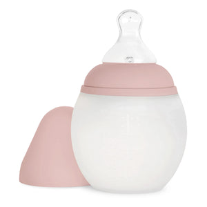 Elhée - Medizinische Silikonflasche mit orthodontischem Sauger | Blush