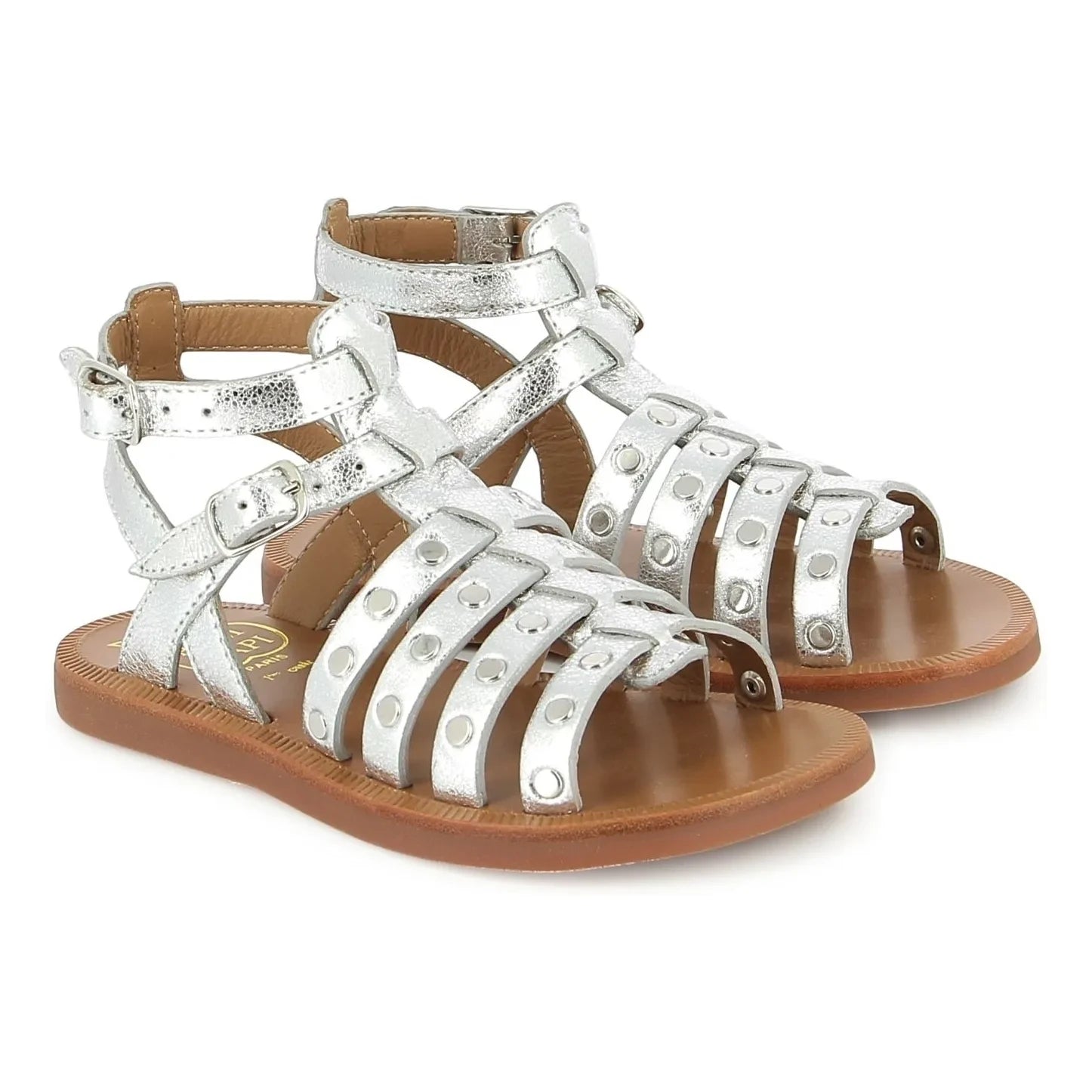 Pom d'Api - Plagette Stud Kadife Sandaletler | Gümüş