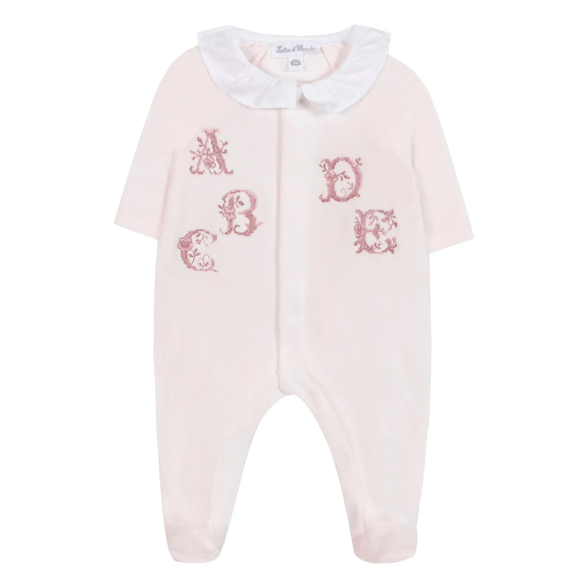Tartine et Chocolat - Alfabe Nakışlı Pijama | Soluk Pembe