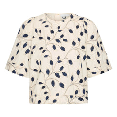 By Bar - Olivia Cotton Botanik Bluz | Gece mavisi
