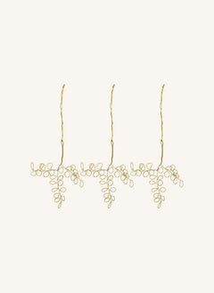 House Doctor - Perlenblatt Weihnachtsdekoration - 3er Set | Gold