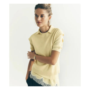 Bompard – Kurzarm-Kaschmirpullover | Zitronengelb