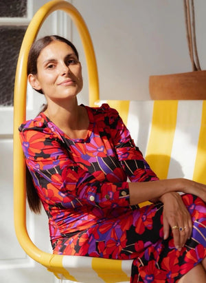 Paloma Collection - Thelma Flower Power Hamile Elbisesi | Kırmızı