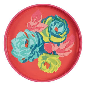 Lisa Corti - Nizam Flower Geranium lake kaplamalı tepsi | Kırmızı