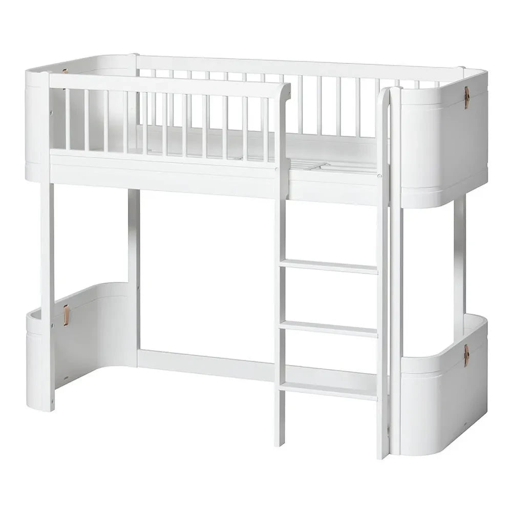 Oliver Furniture - Orta Yükseklikta Ahşap Mini+ Karyola 68x162cm | Beyaz