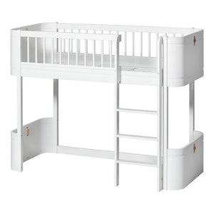 Oliver Furniture - Orta Yükseklikta Ahşap Mini+ Karyola 68x162cm | Beyaz