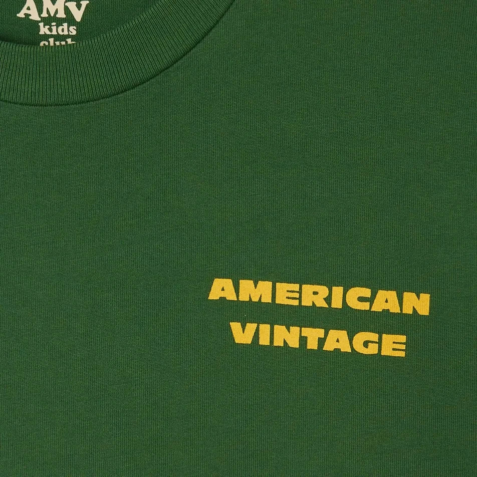 American Vintage - Fizvalley Logo Uzun Kollu Tişört | Yeşil