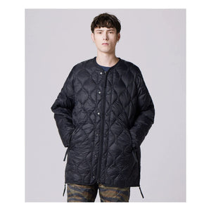 Taion - Unisex Lange Militär-Steppjacke | Schwarz