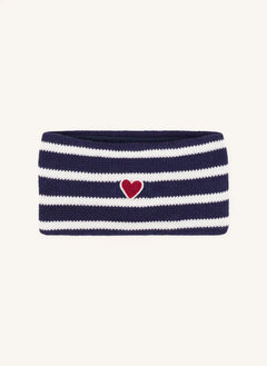 Petit Bateau - Çizgili Organik Pamuklu Bebek Boyunluk | Gece mavisi