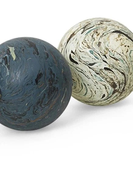 Ferm Living - Mermer efektli süs topu - 4'lü set