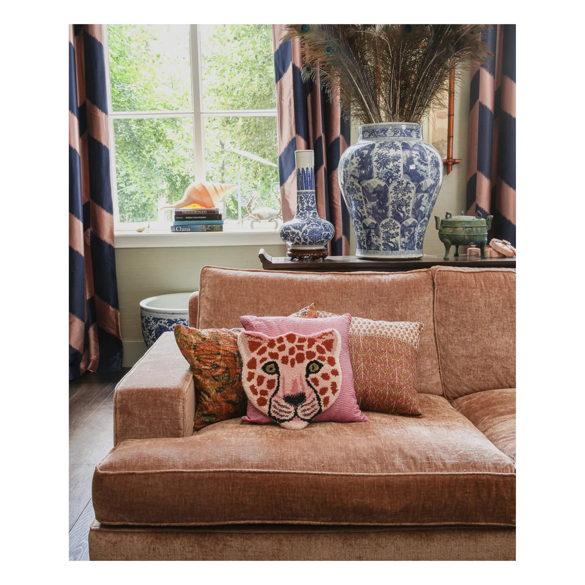 Doing Goods - Pembe leopar kafa yün halı | Pembe