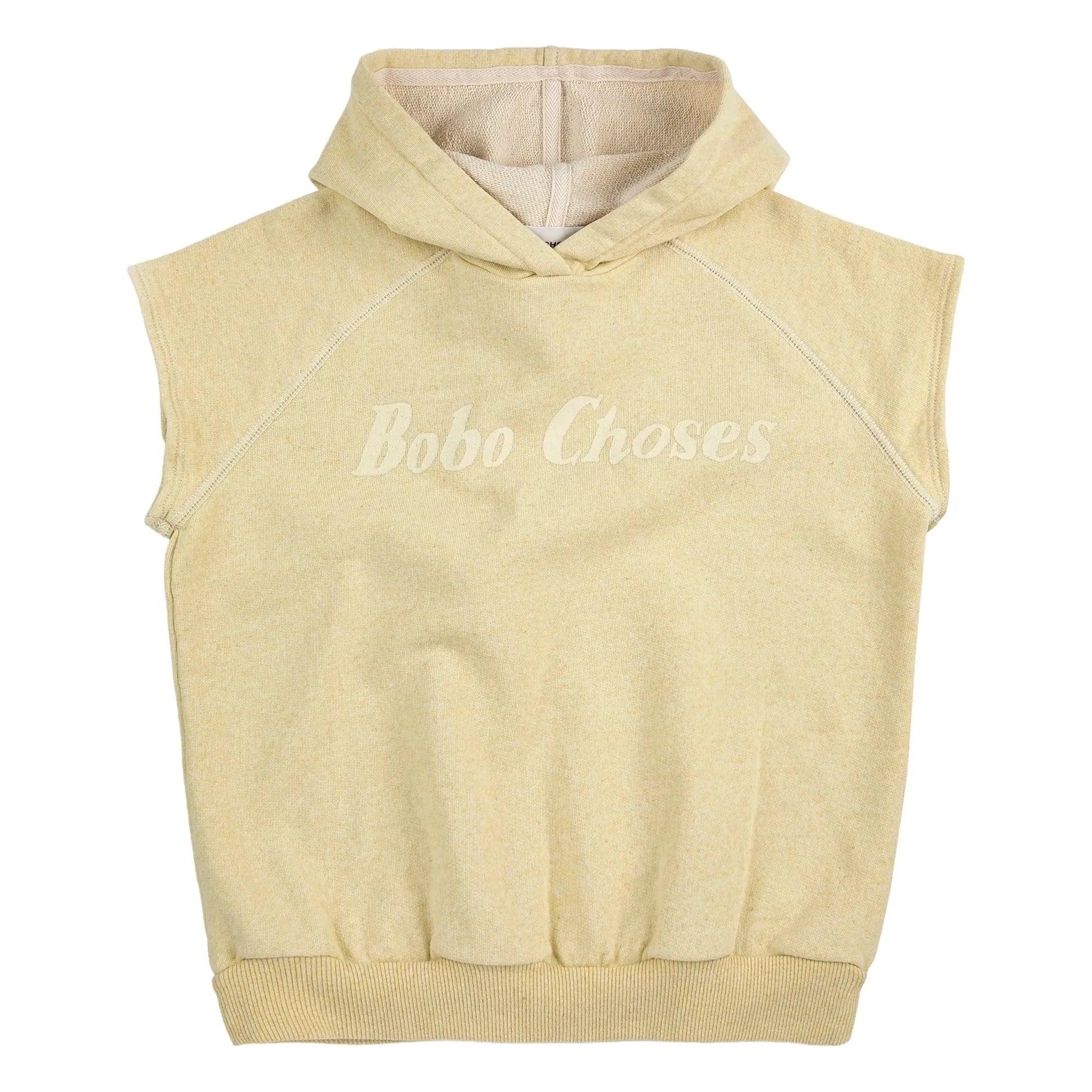 Bobo Choses - Bobo Choses Organik Pamuklu Kolsuz Kapüşonlu Sweatshirt | Sarı