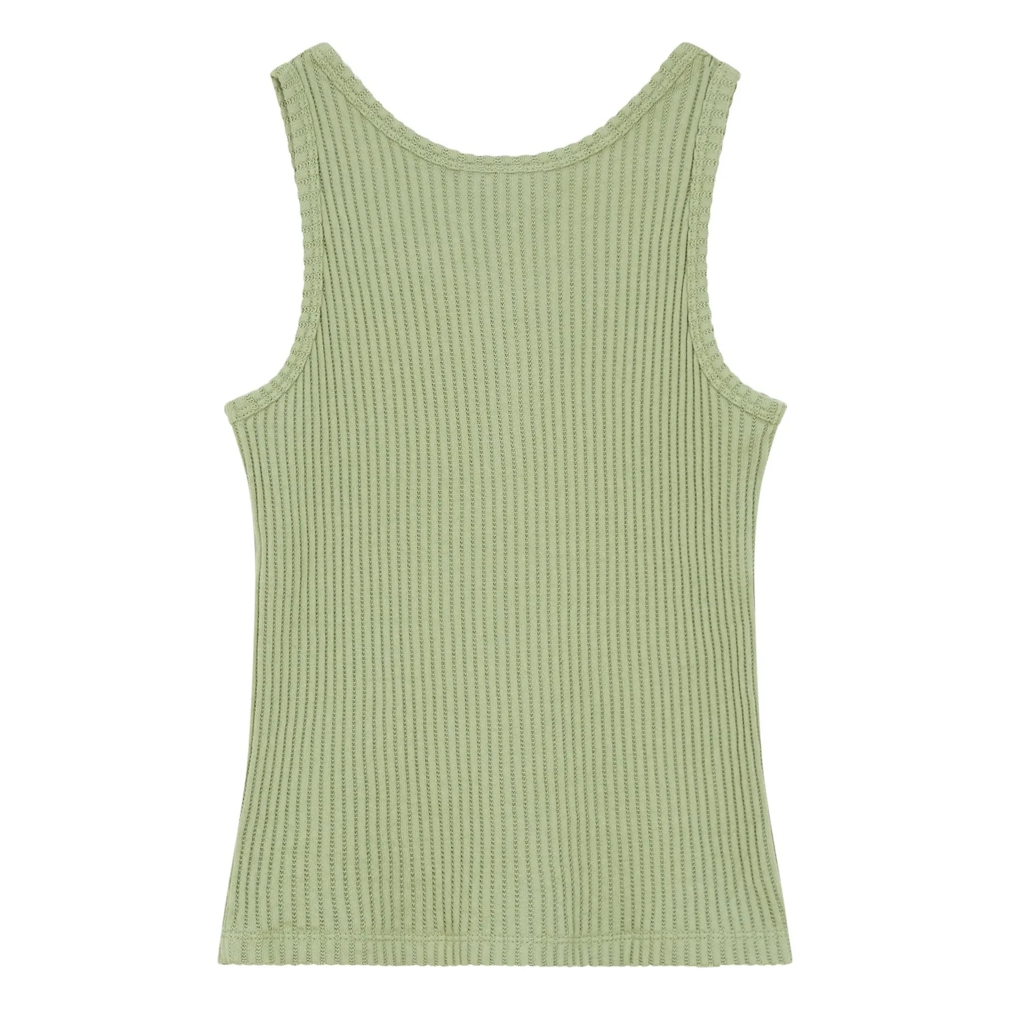 Hundred Pieces - Lana Textured Tank Top Organic Cotton | Almond Green