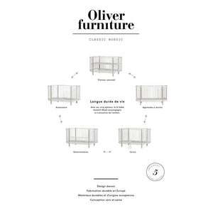 Oliver Furniture - Ahşap Uzatılabilir Karyola - 70 x 140 cm - Meşe