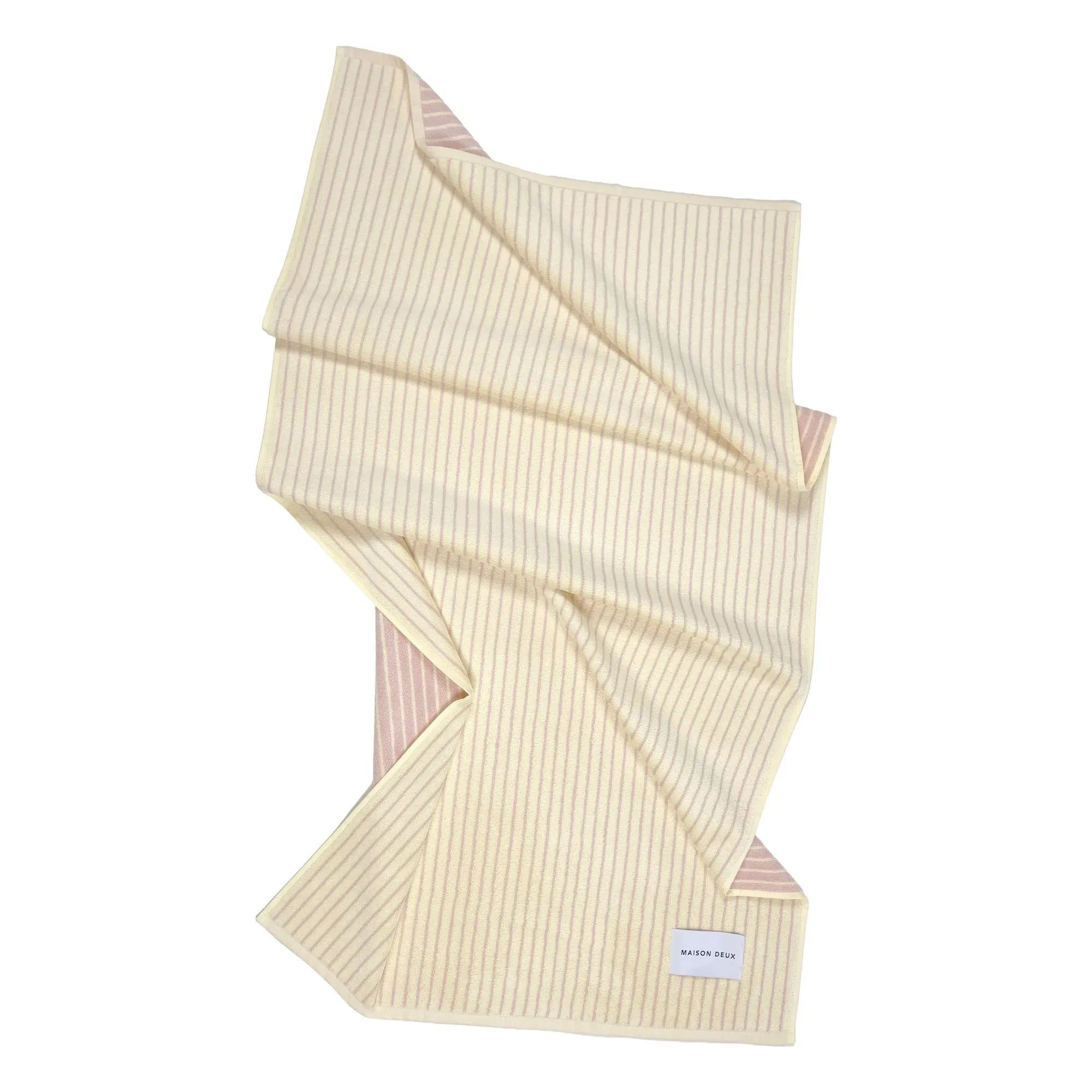 Maison Deux - Striped bath towel | Yellow