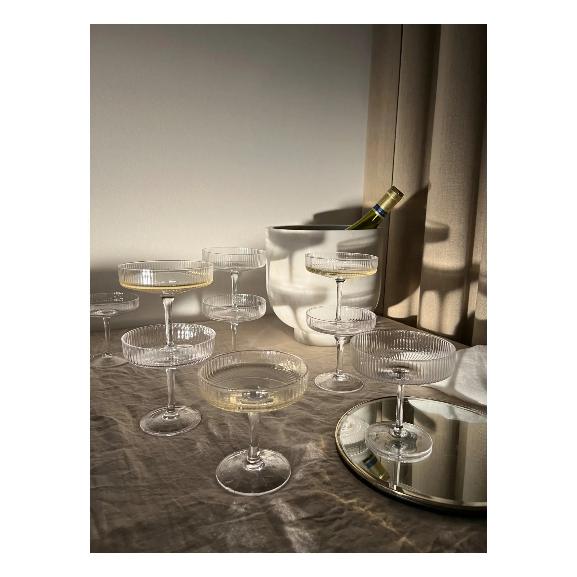 Ferm Living - Ripple Şampanya Bardağı - 2'li Set