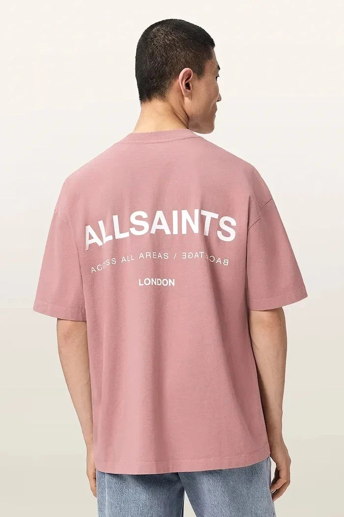 Camiseta extragrande de algodón para hombre AllSaints BACKSTAGE SS CREW