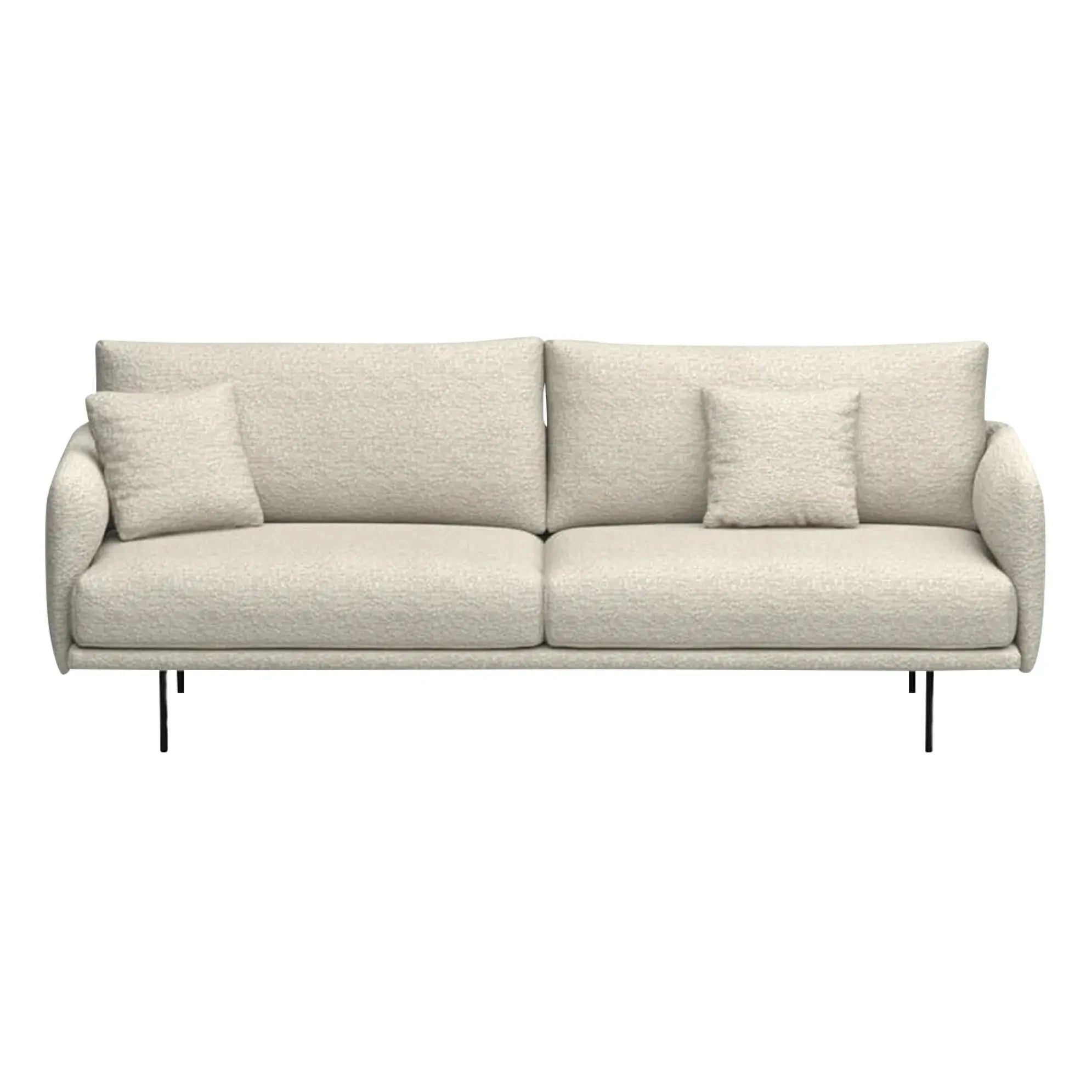 Panac Edition - Bouclé Kumaşlı Isly 3 Kişilik Koltuk - 205 cm | Kırık Beyaz