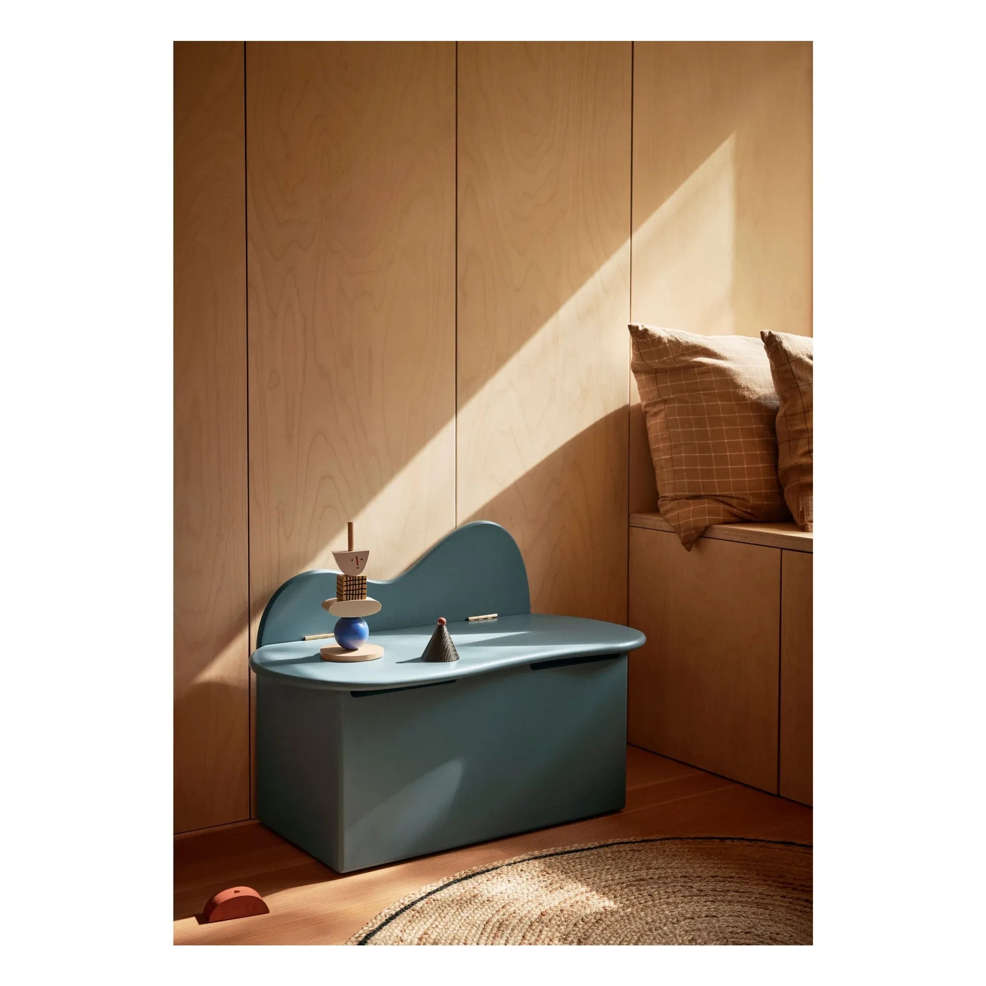 Ferm Living Kids - Slope saklama kutusu | Gri mavi
