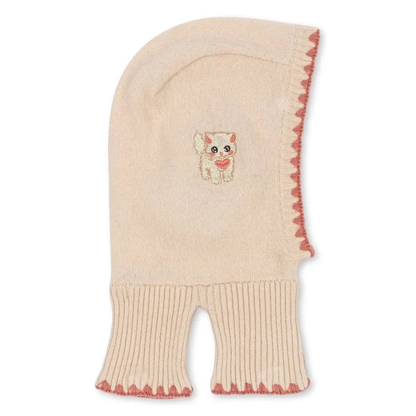 Konges Sløjd - Balaclava de Lana Collette Cat | Rosa pálido