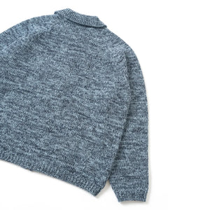 Universal Works - Woll-Strickjacke mit Reißverschluss | Graublau