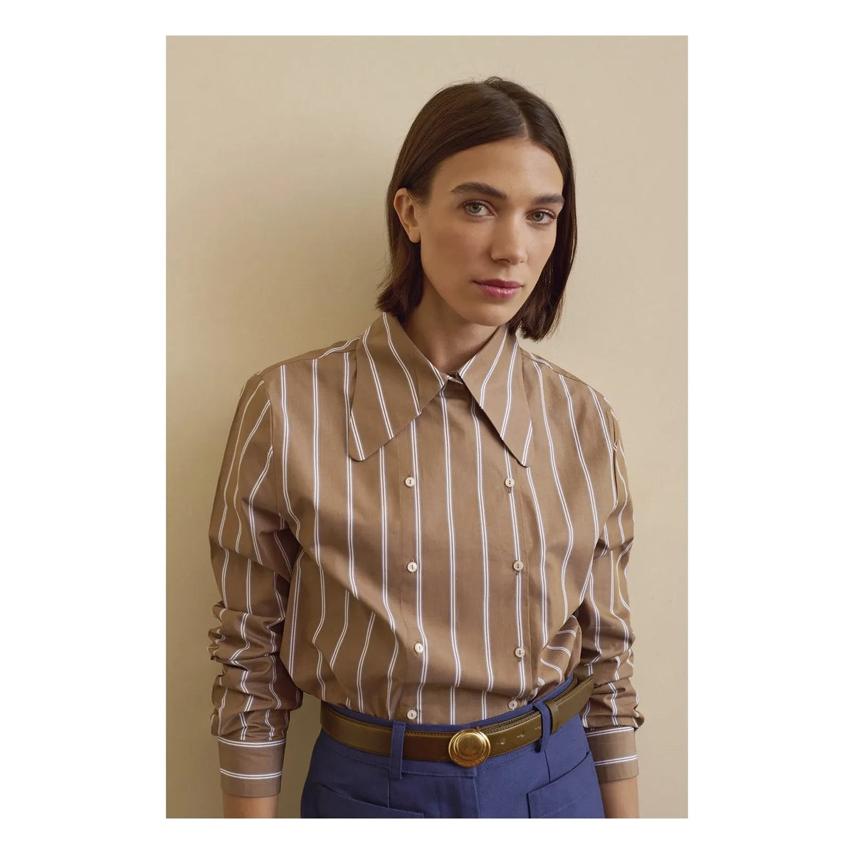 Maria de la Orden - Camisa de algodón Bailey | Marrón claro